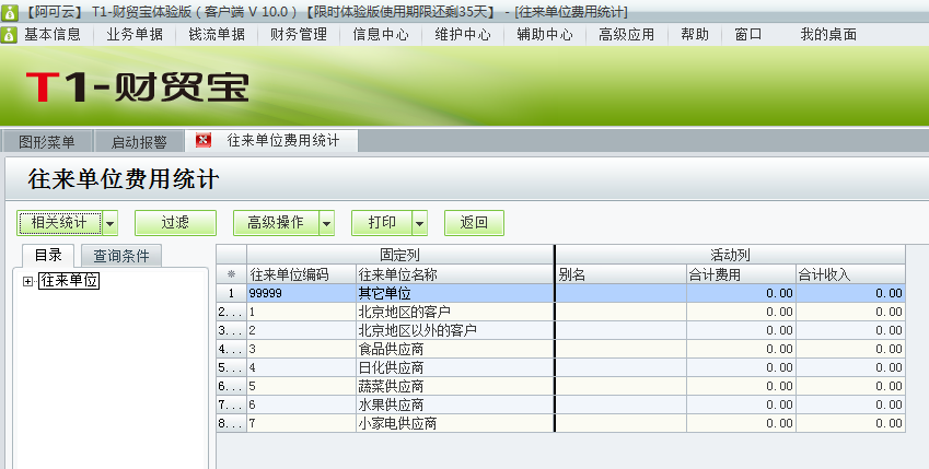 用友t1財(cái)貿(mào)寶10.0如何查詢(xún)費(fèi)用統(tǒng)計(jì)？